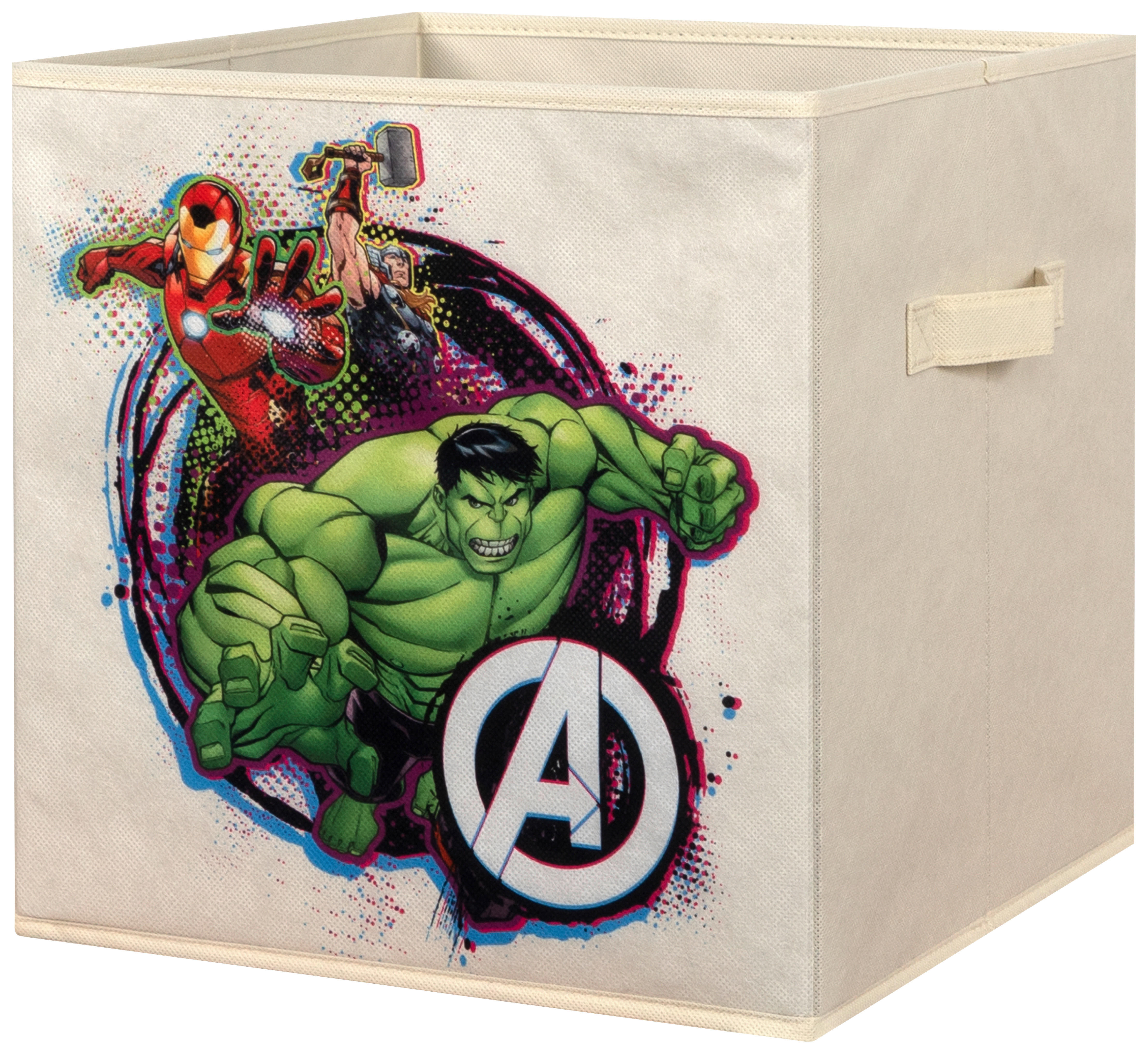 Stoffbox Avengers beige B/H/T: ca. 32x32x32 cm