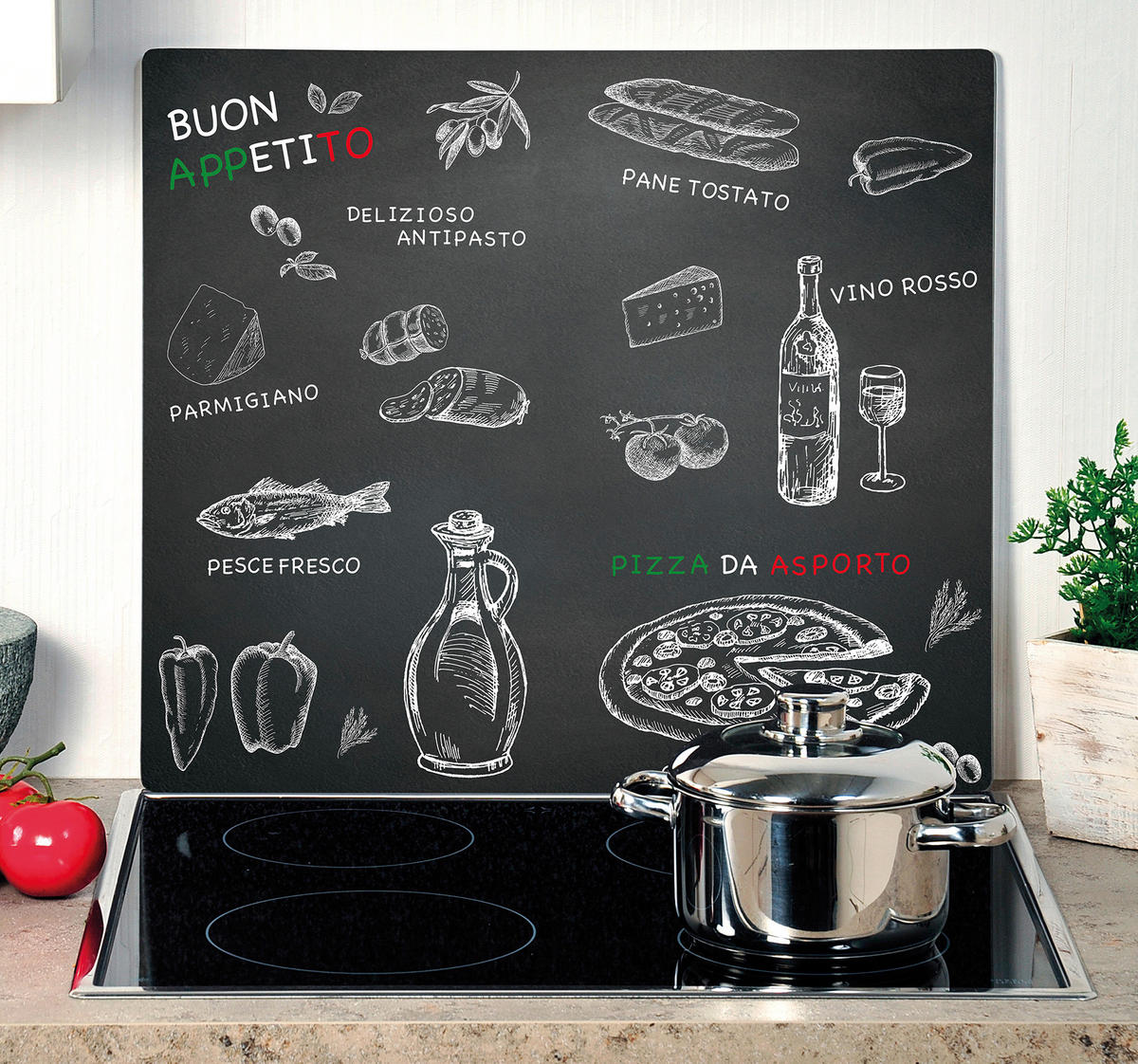 Kesper Herdblende-/Abdeckplatte Ristorante Glas Herdblende-/Abdeckplatte - anthrazit - KESPER