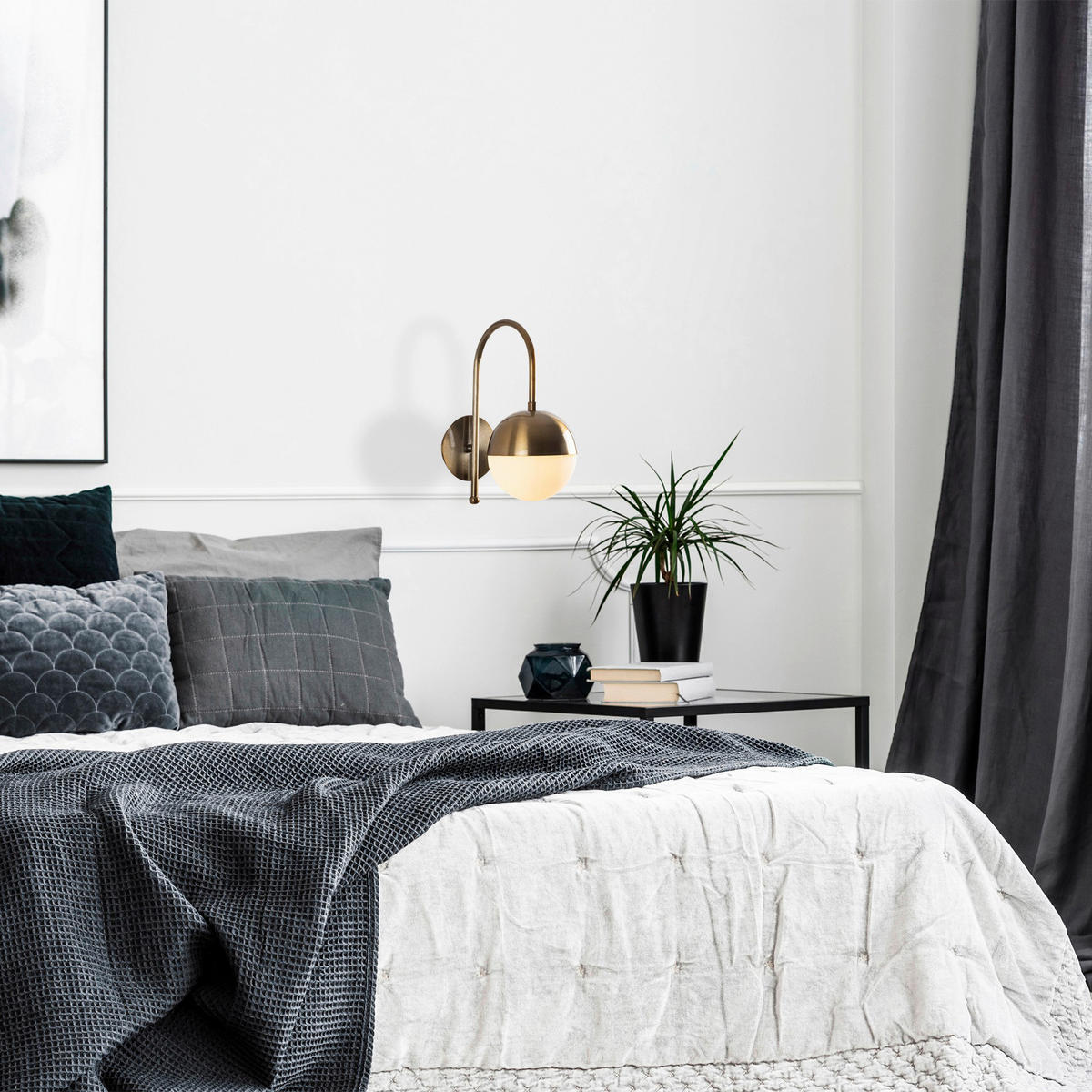 Opviq Wandleuchte weiß Metall Glas B/H/L: ca. 25x30x15 cm E27 1 Brennstellen Karsor - weiß (15,00/25,00/30,00cm) - Opviq