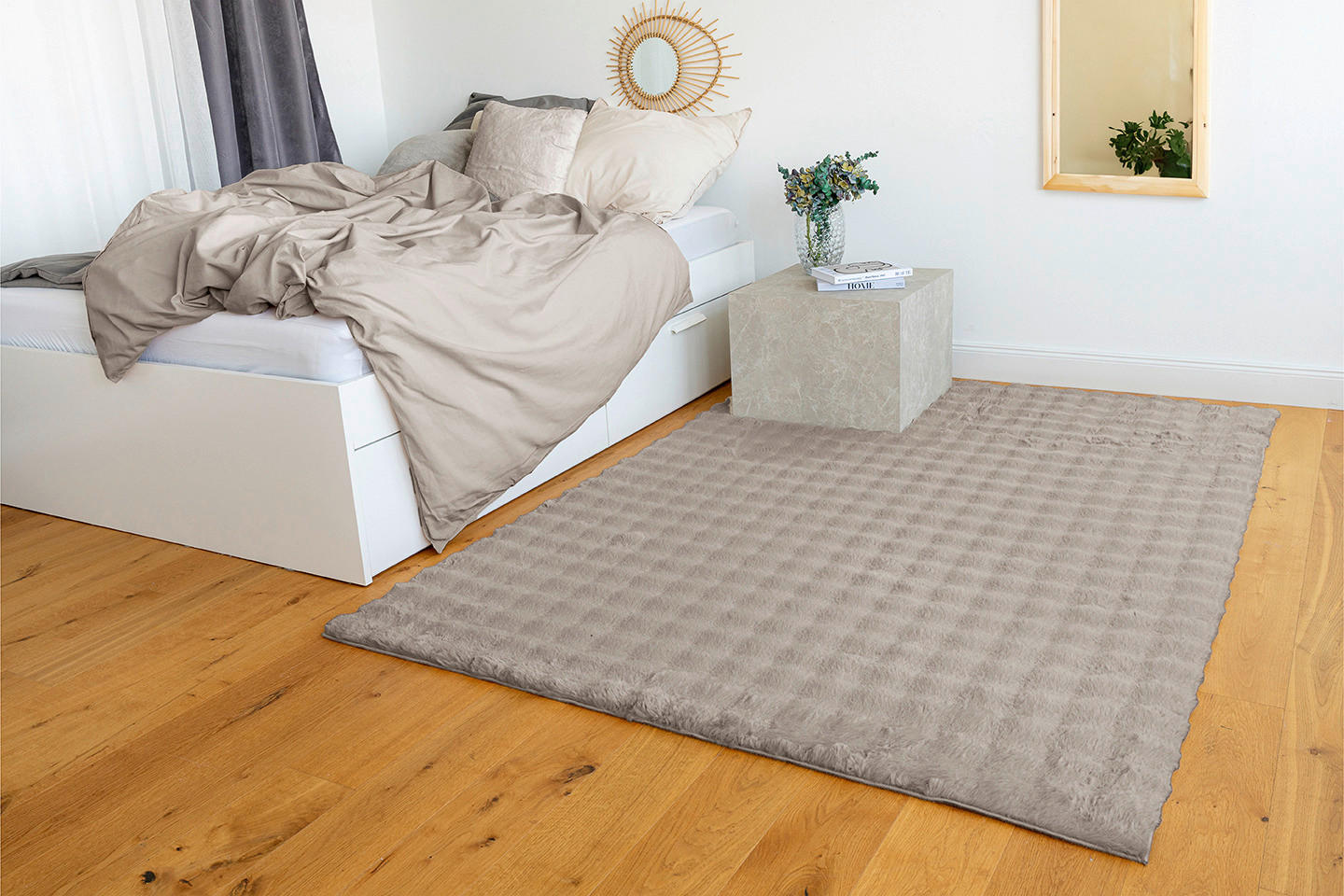 Thumbnail - Padiro Hochflorteppich Hailey 125 beige B/H/L: ca. 80x3x150 cm