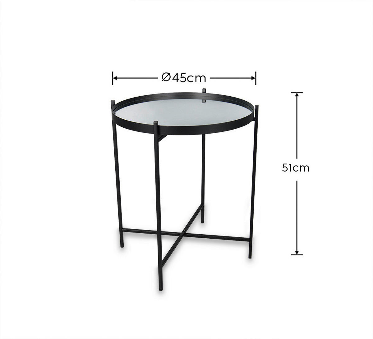 Beistelltisch Verena schwarz H/D: ca. 51x45 cm Verena - schwarz (45,00/51,00cm)