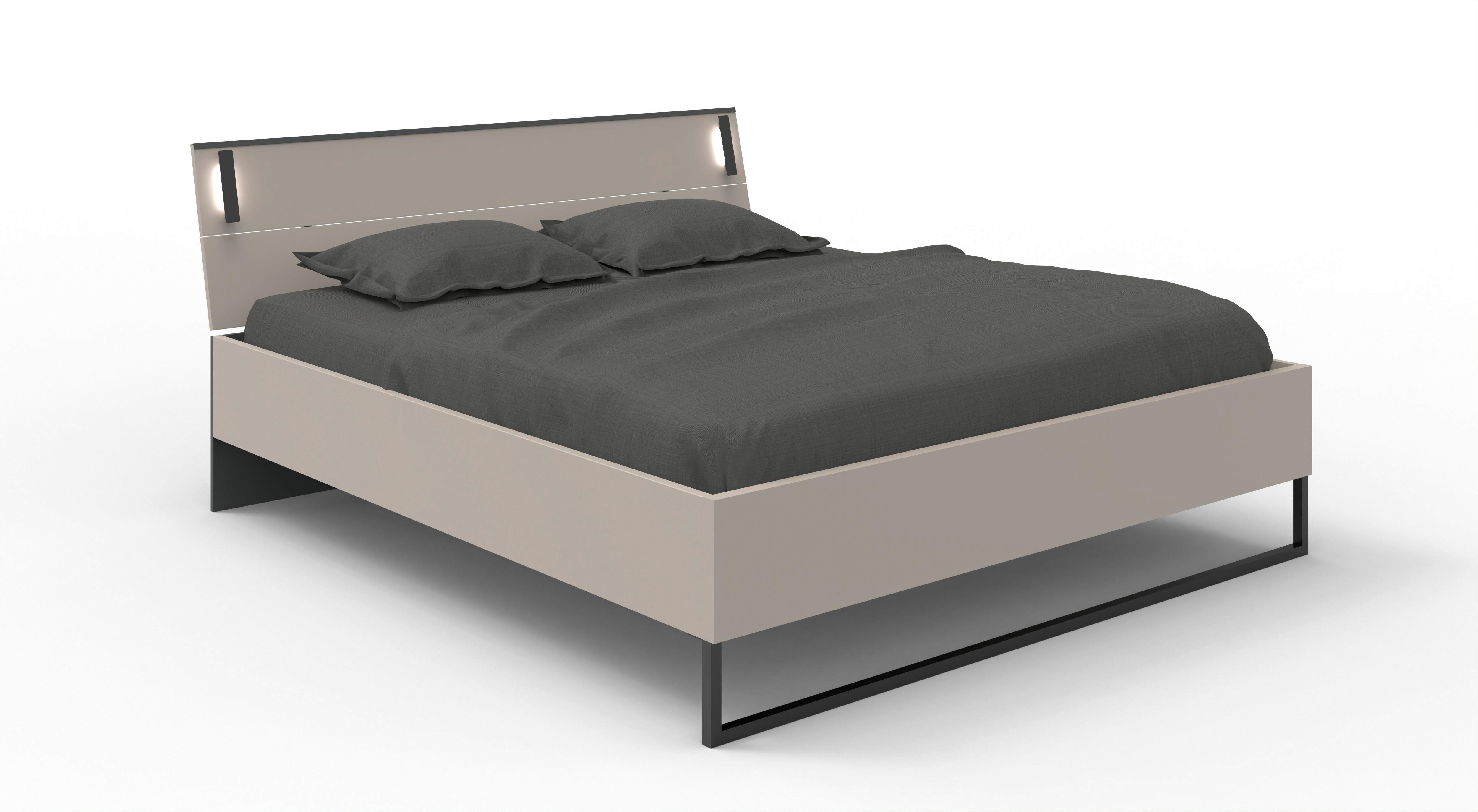 Futonbett Tilburg Graphit Sahara grau B/H/T: ca. 188x93x210 cm Liegefläche B/L: ca. 180x200 cm Tilburg - Graphit/Sahara (188,00/93,00/210,00cm)