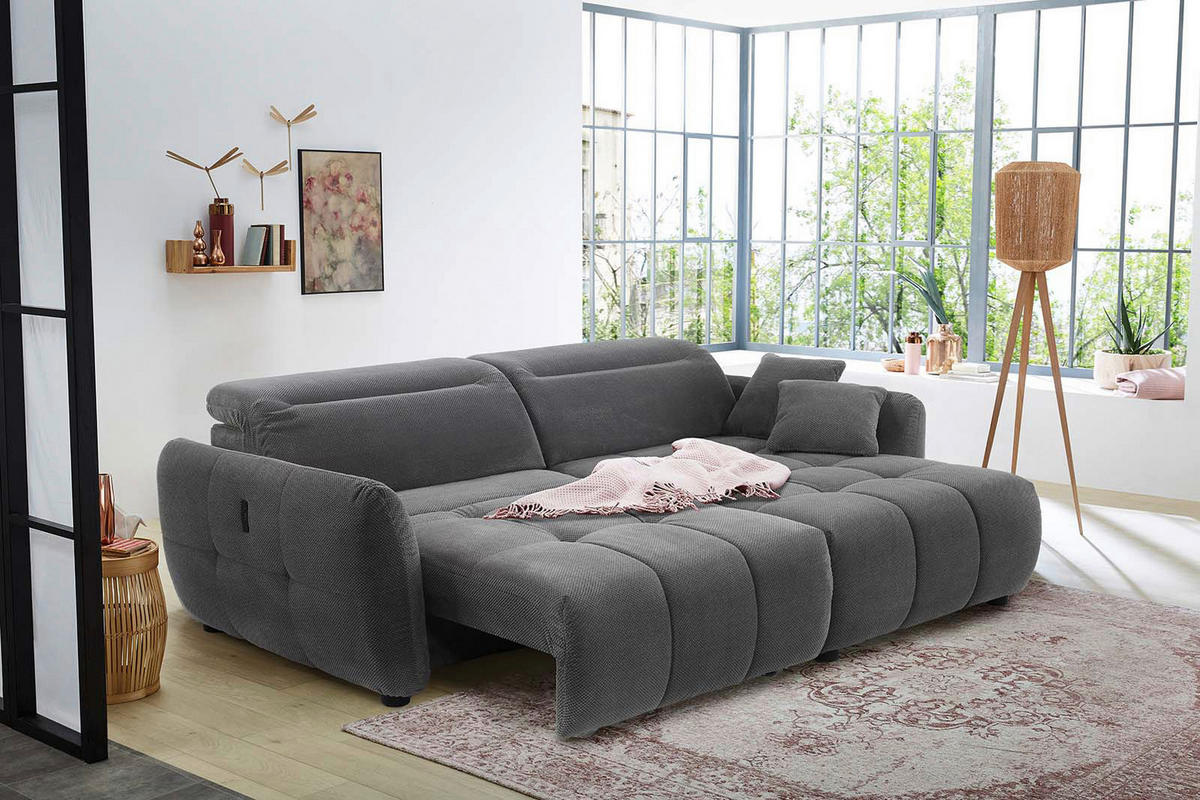 Ecksofa grau Kord B/H/T: ca. 260x106x191 cm Zoom_Ecksofa - schwarz/grau (260,00/106,00/191,00cm)