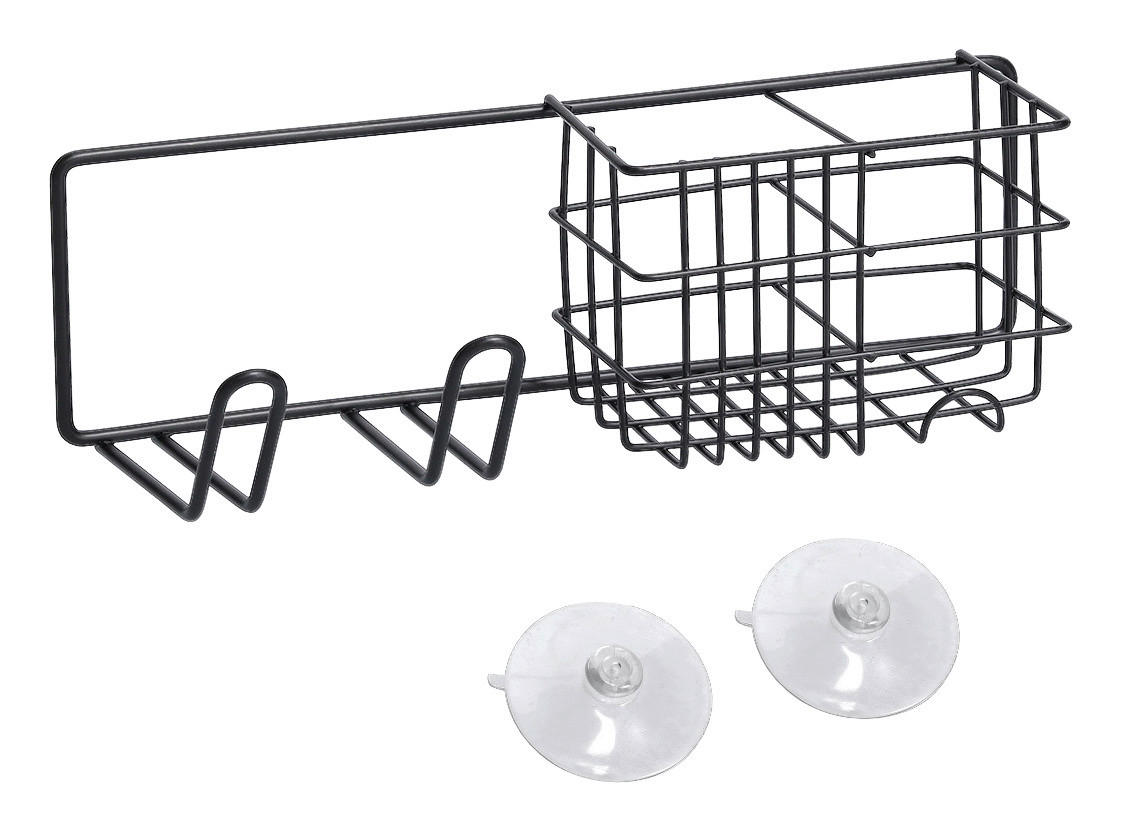 Badregal schwarz Metall B/H/L: ca. 10x9x27 cm Badregal - schwarz (27,00/10,00/9,00cm) - Zeller