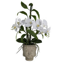 Kunstpflanze Orchideen-Bambus Arrangement weiß Kunststoff B/H/L: ca. 19x59x19 cm Orchideen-Bambus Arrangement - weiß (19,00/19,00/59,00cm)
