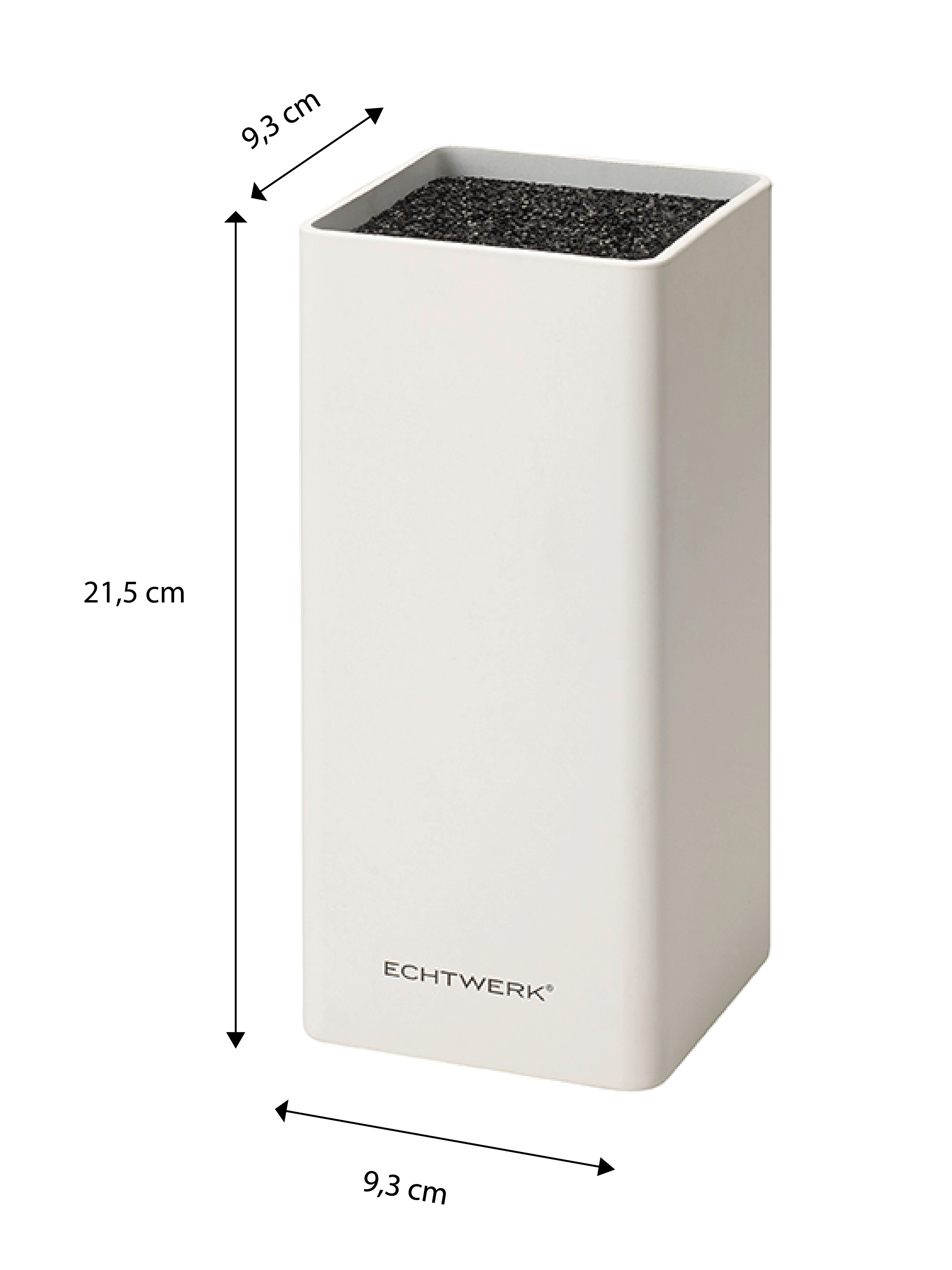 ECHTWERK Messerblock Square weiß Kunststoff 1 tlg. Square - weiß (9,30/9,30/21,50cm) - ECHTWERK