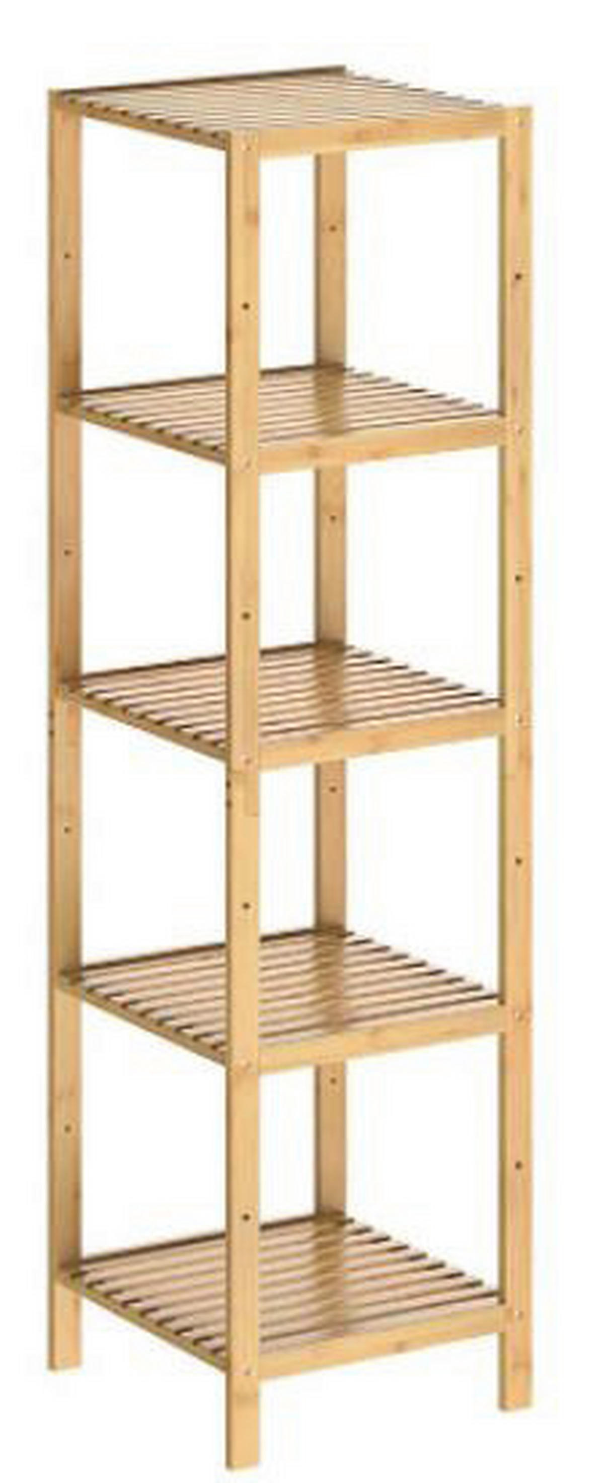 Bambusregal natur Bambus B/H/T: ca. 36x145x36 cm Holzregal 5 Böden natur - natur (36,00/145,00/36,00cm) - Axentia
