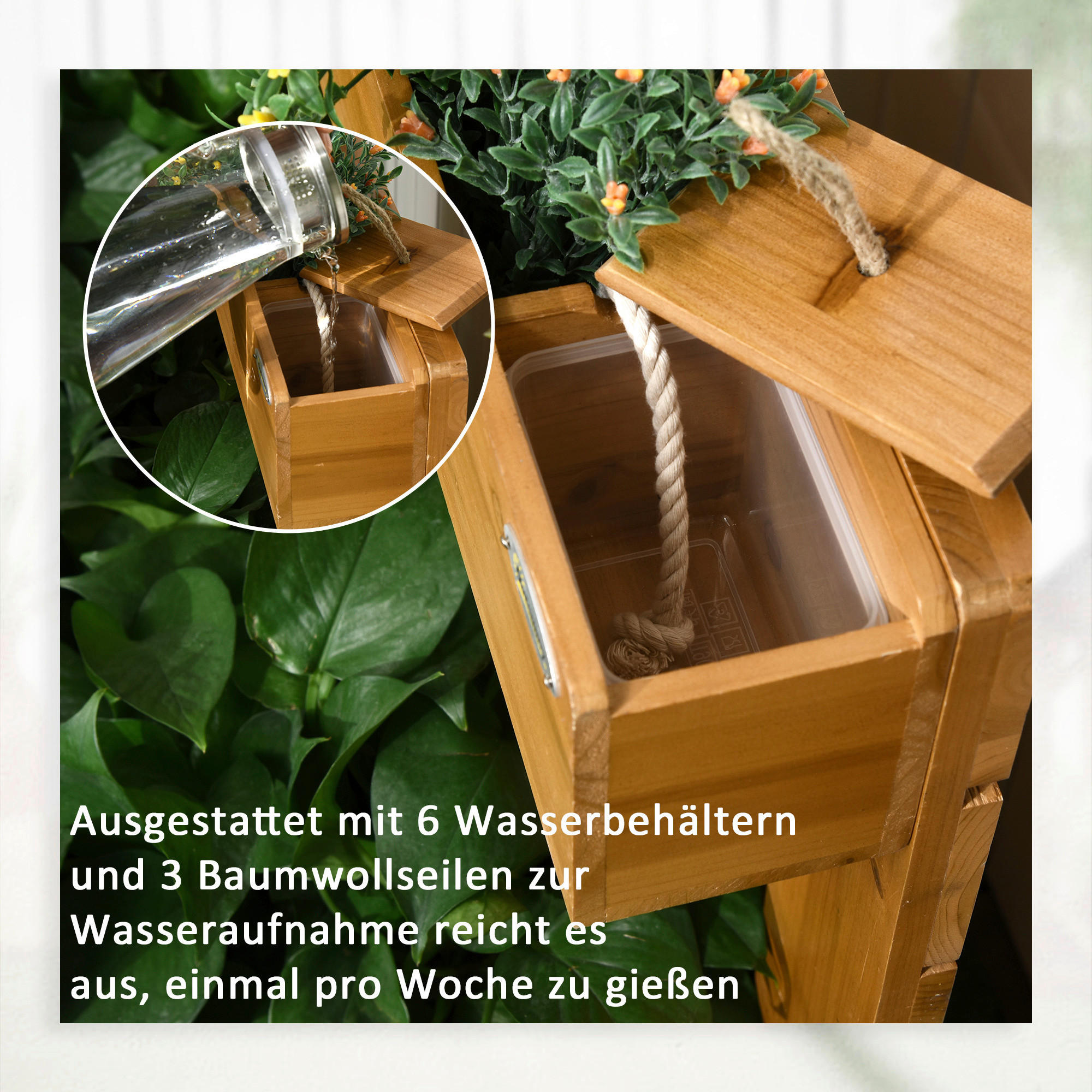 Outsunny Pflanzkasten Pflanzkasten - braun (79,50/49,50/80,00cm) - Outsunny