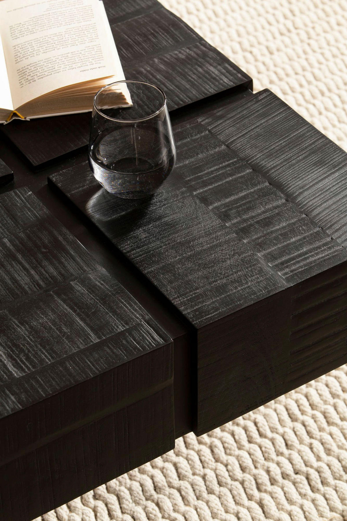 Couchtisch schwarz B/H/T: ca. 60x40x60 cm Couchtisch - schwarz (60,00/40,00/60,00cm) - Wohnling