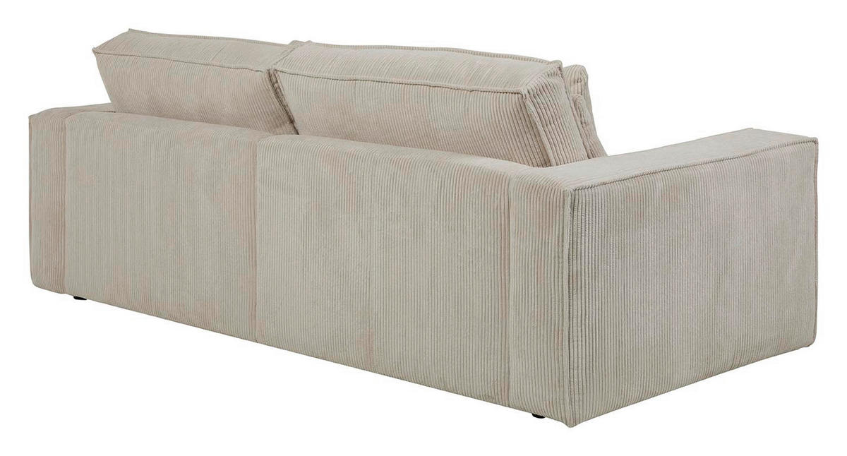 Sofa Marlon beige Microfaser B/H/T: ca. 248x90x110 cm Marlon - beige/schwarz (248,00/90,00/110,00cm)
