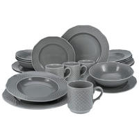 CreaTable Kombiservice Arianne grau Porzellan 20 tlg. Arianne - grau - CreaTable