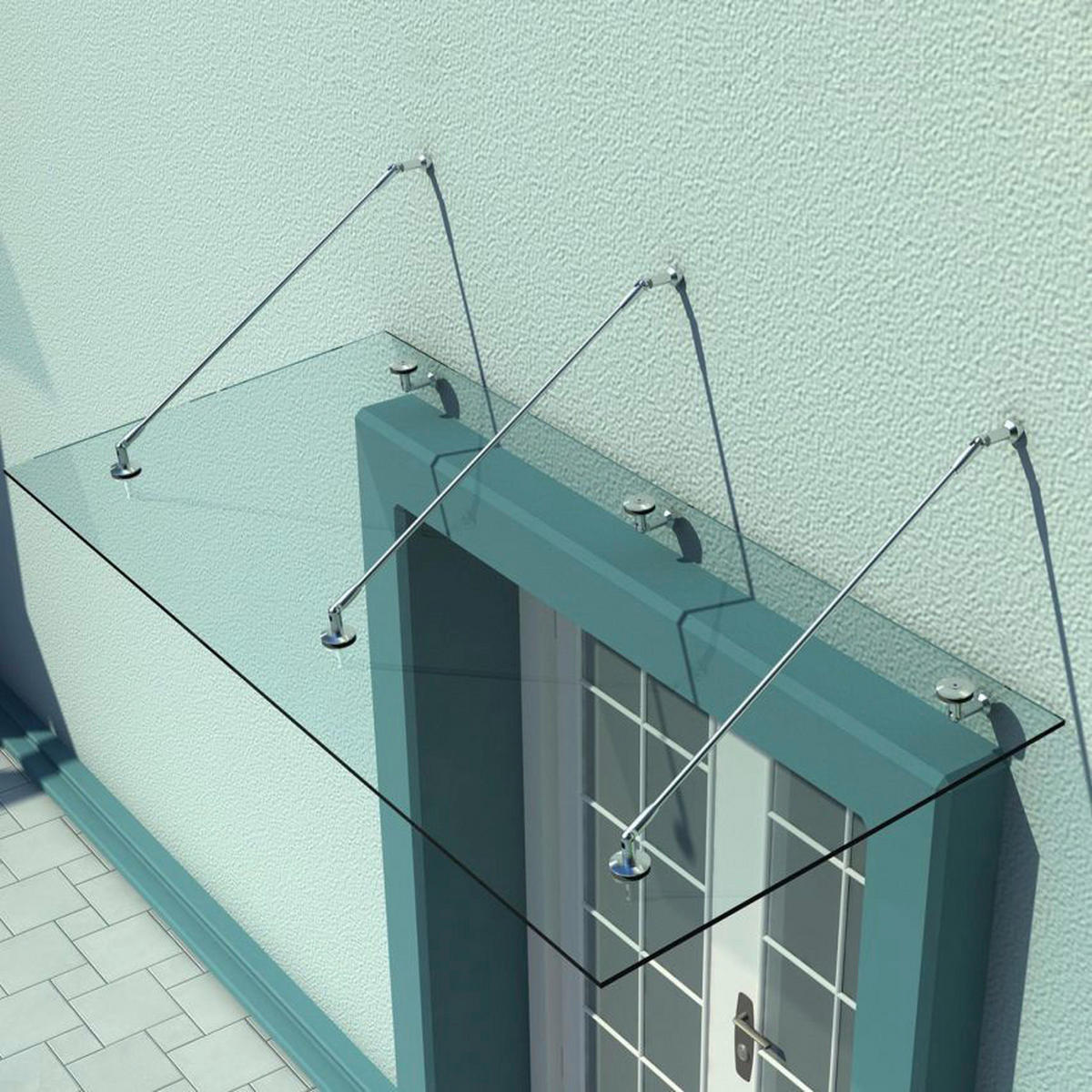 HOMCOM Vordach transparent B/L: ca. 90x200 cm Glasvordach 02-0554 - transparent (90,00/200,00cm) - HOMCOM