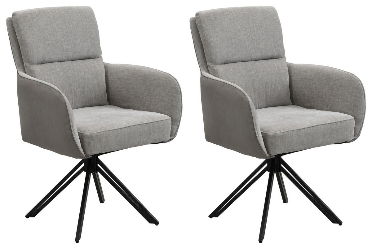 Stuhl TINO schwarz grau Metall Microfaser B/H/T: ca. 62x94x70 cm TINO - schwarz/grau (62,00/94,00/70,00cm) - byLIVING