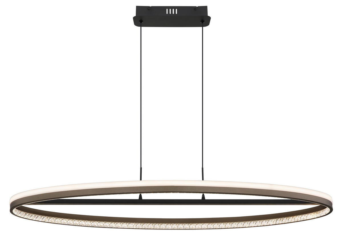 GLOBO LED-Pendelleuchte dunkelblau schwarz Metall Aluminium B/H/L: ca. 29x150x101 cm 1.0 Brennstellen DELLA - schwarz/dunkelblau (101,00/29,00/150,00cm) - GLOBO