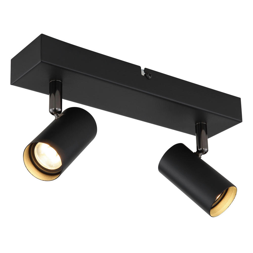 Thumbnail - GLOBO Strahler Chrom schwarz Aluminium Metall B/H/L: ca. 7x27x12 cm 2 Brennstellen