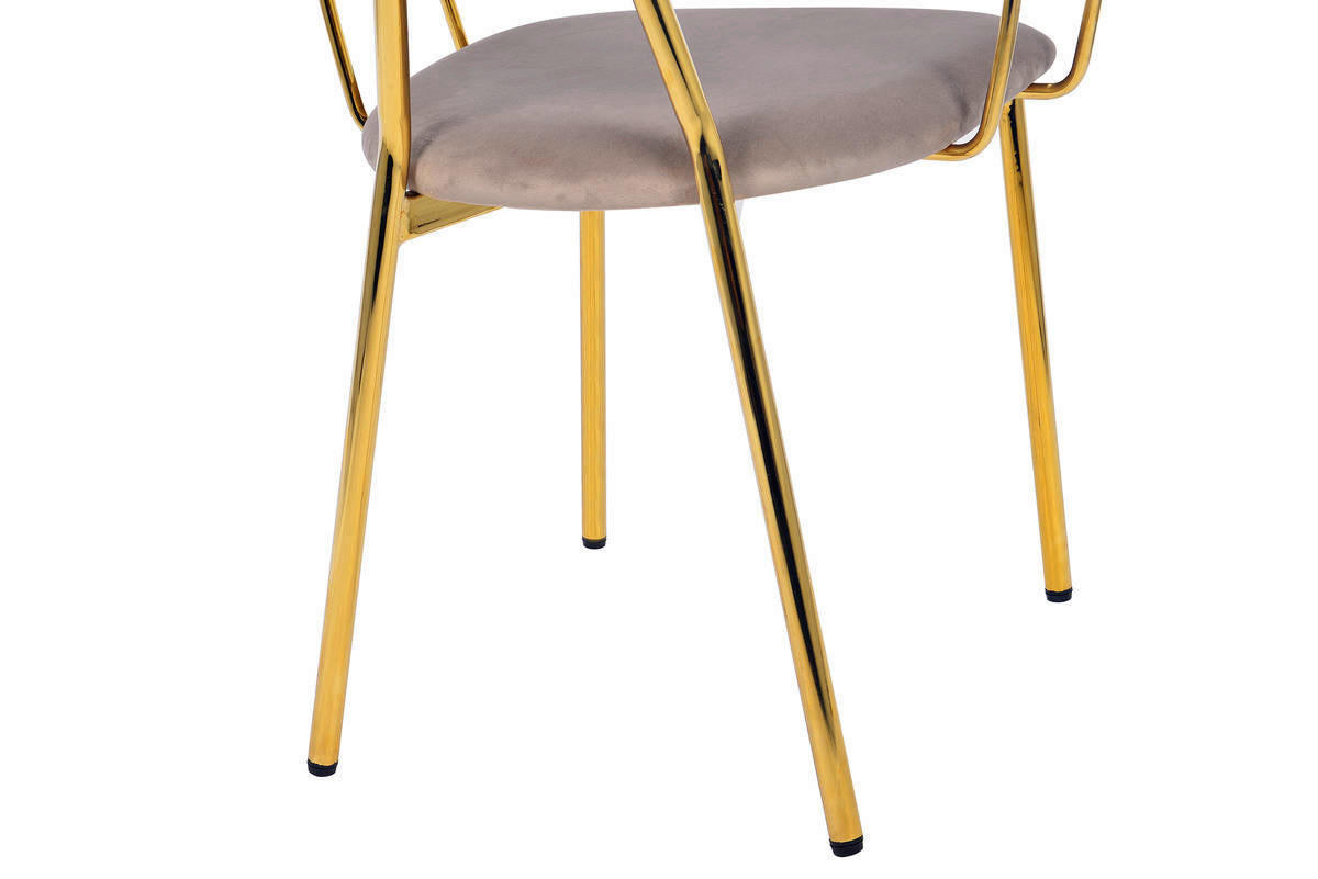 Stuhl Kian 200 2er-Set taupe Microfaser B/H/T: ca. 63x80x51 cm Kian 200 2er-Set - gold/taupe (63,00/80,00/51,00cm) - 360 Living