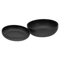 CreaTable Salatschalenset Uno Black schwarz Steinzeug 2 tlg. Uno Black - schwarz - CreaTable