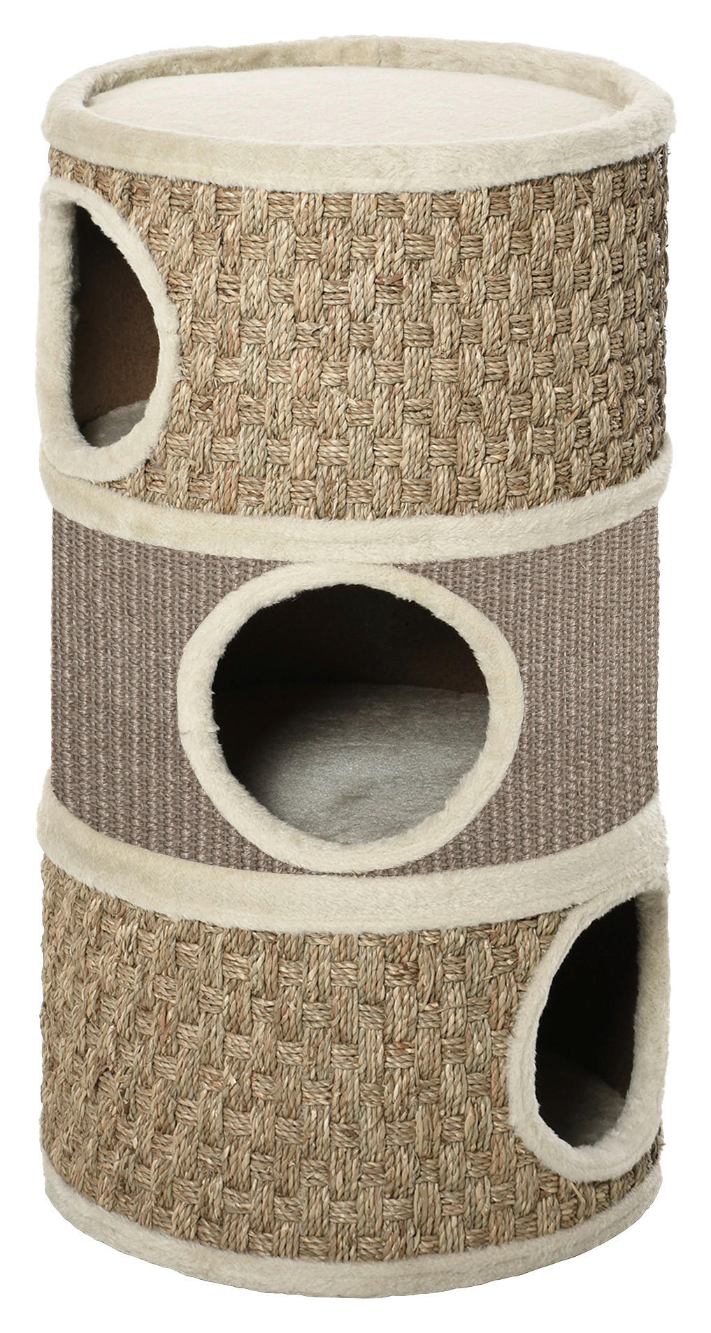 PawHut Tier-Zubehör braun Edelstahl B/H/L: ca. 37,5x37,5x70 cm Kratztonne - braun (70,00/37,50/37,50cm) - PawHut