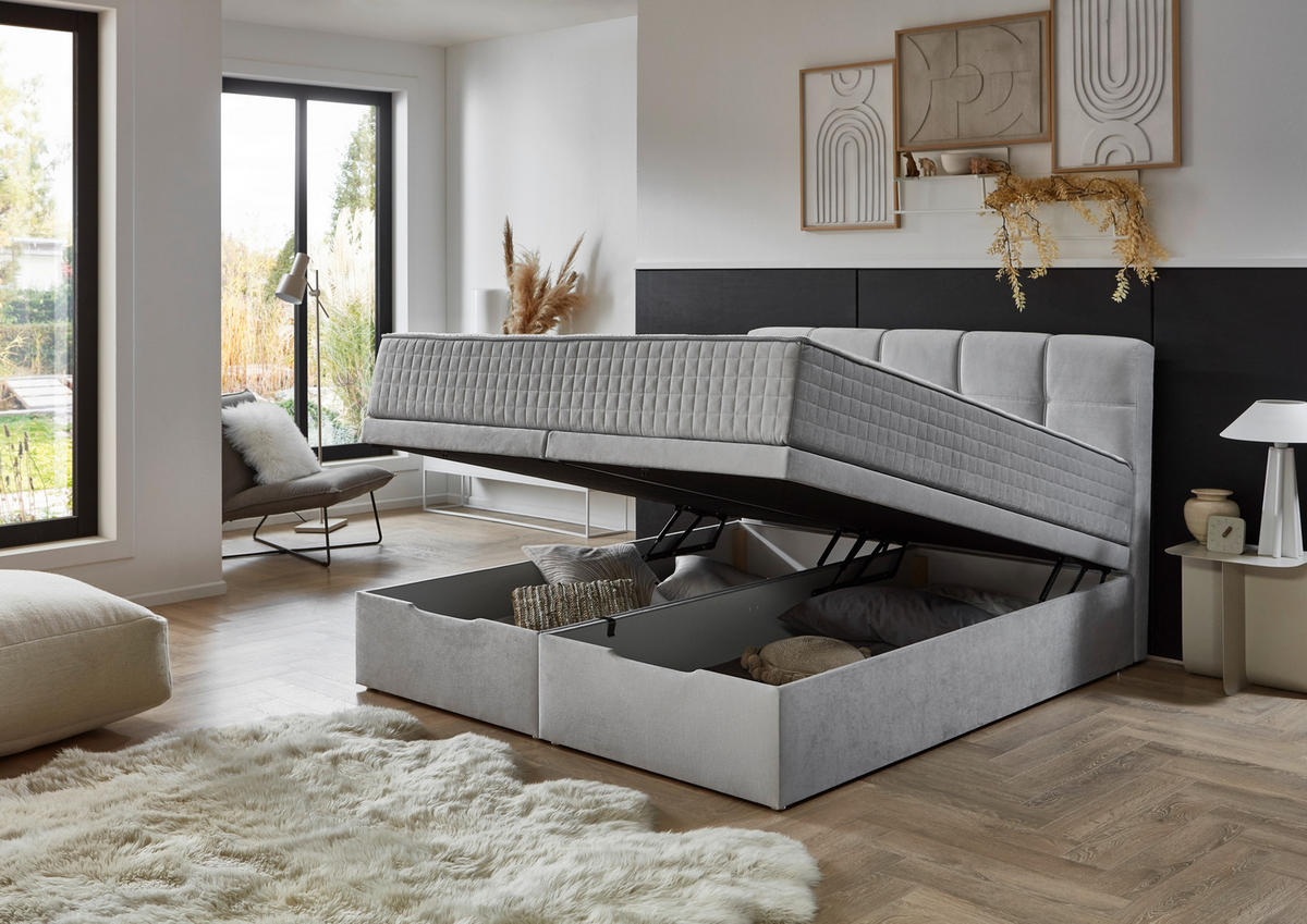 Boxbett Lugano silber Lugano - silber (180,00/144,00/213,00cm)
