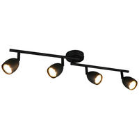 Reality Spot 4 flammig Uliana schwarz B/L: ca. 16,5x70,5 cm GU10 4 Brennstellen Spot_4flg.Uliana - schwarz (16,50/70,50cm) - Reality