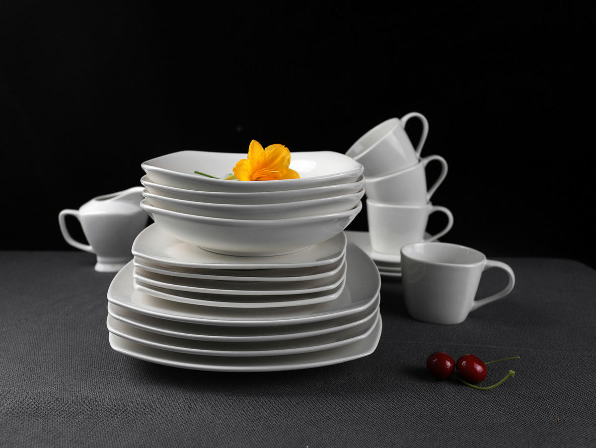 ECHTWERK Kombiservice Classic weiß Porzellan 20 tlg. Classic - weiß (39,00/27,00/29,00cm) - ECHTWERK