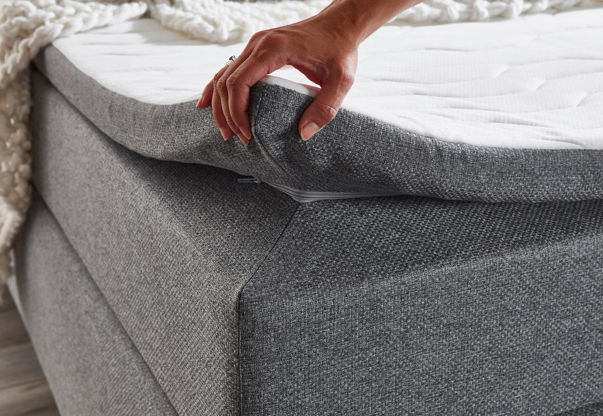 Boxspringbett Kenora grau Liegefläche B/L: ca. 140x200 cm Kenora - grau (140,00/69,00/213,00cm)