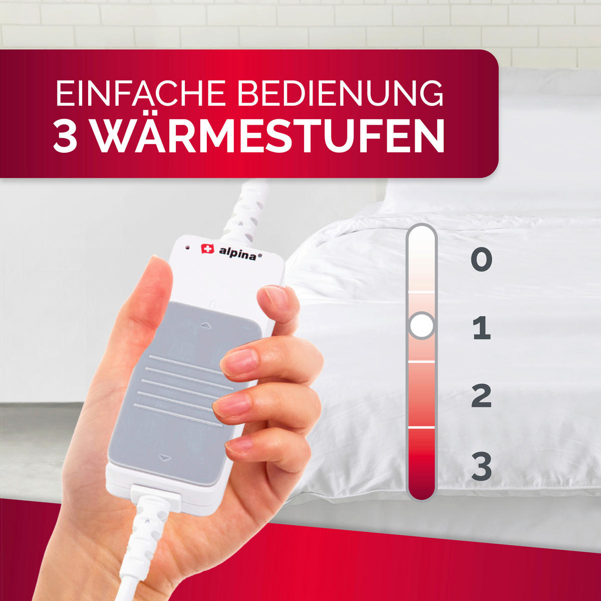 Alpina Heizdecke weiß Polyester B/L: ca. 80x150 cm ca. 60 W Heizdecke - weiß (80,00/150,00cm) - alpina