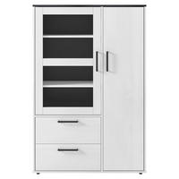 Highboard Smart 1 Massivholz kiefer weiß schwarz B/H/T: ca. 98x149x40 cm Smart 1 Massivholz - kiefer/weiß (98,00/149,00/40,00cm)