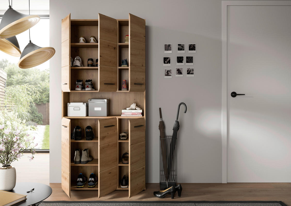 Mehrzweckschrank Ice Artisan Oak Nachbildung B/H/T: ca. 90x185x30 cm Ice - (90,00/185,00/30,00cm) - xonox.home