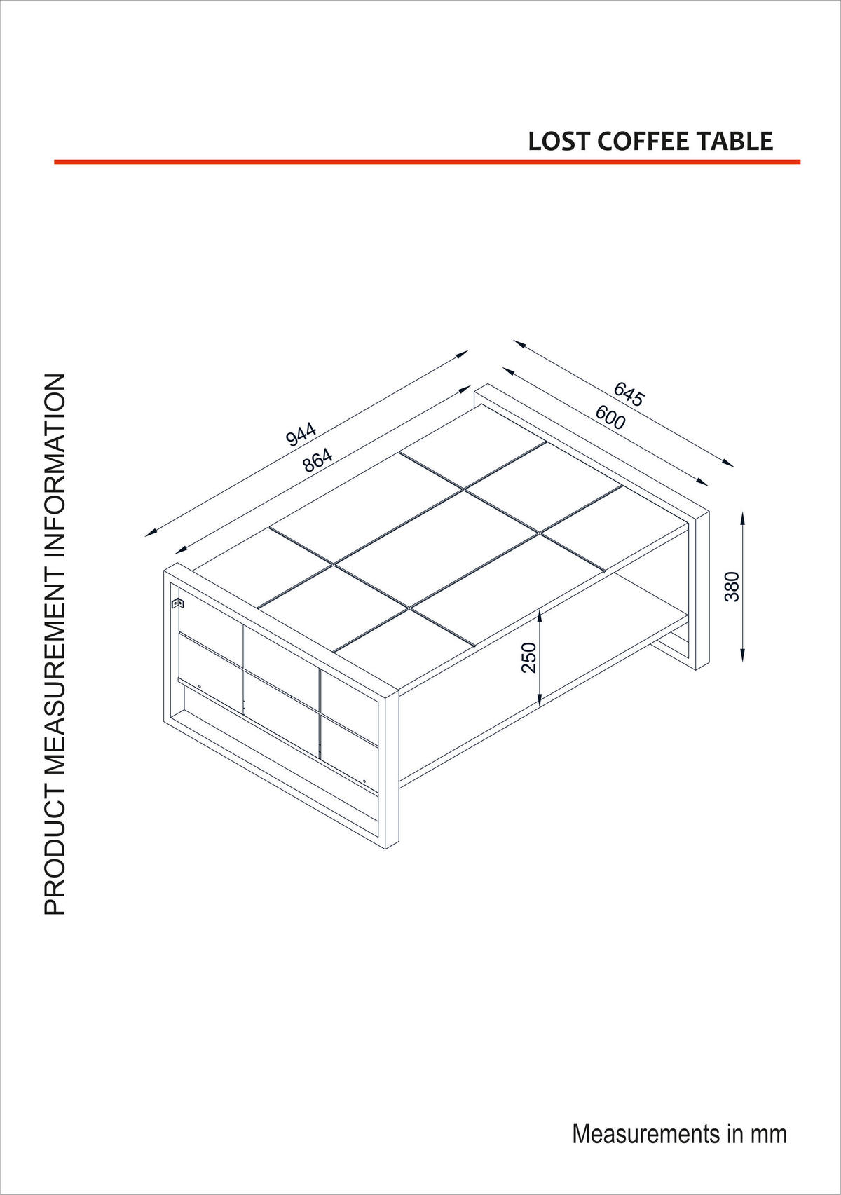 Couchtisch Lost walnuss Nachbildung B/H/T: ca. 94,4x38x64,5 cm Lost - walnuss (94,40/38,00/64,50cm) - moebel17