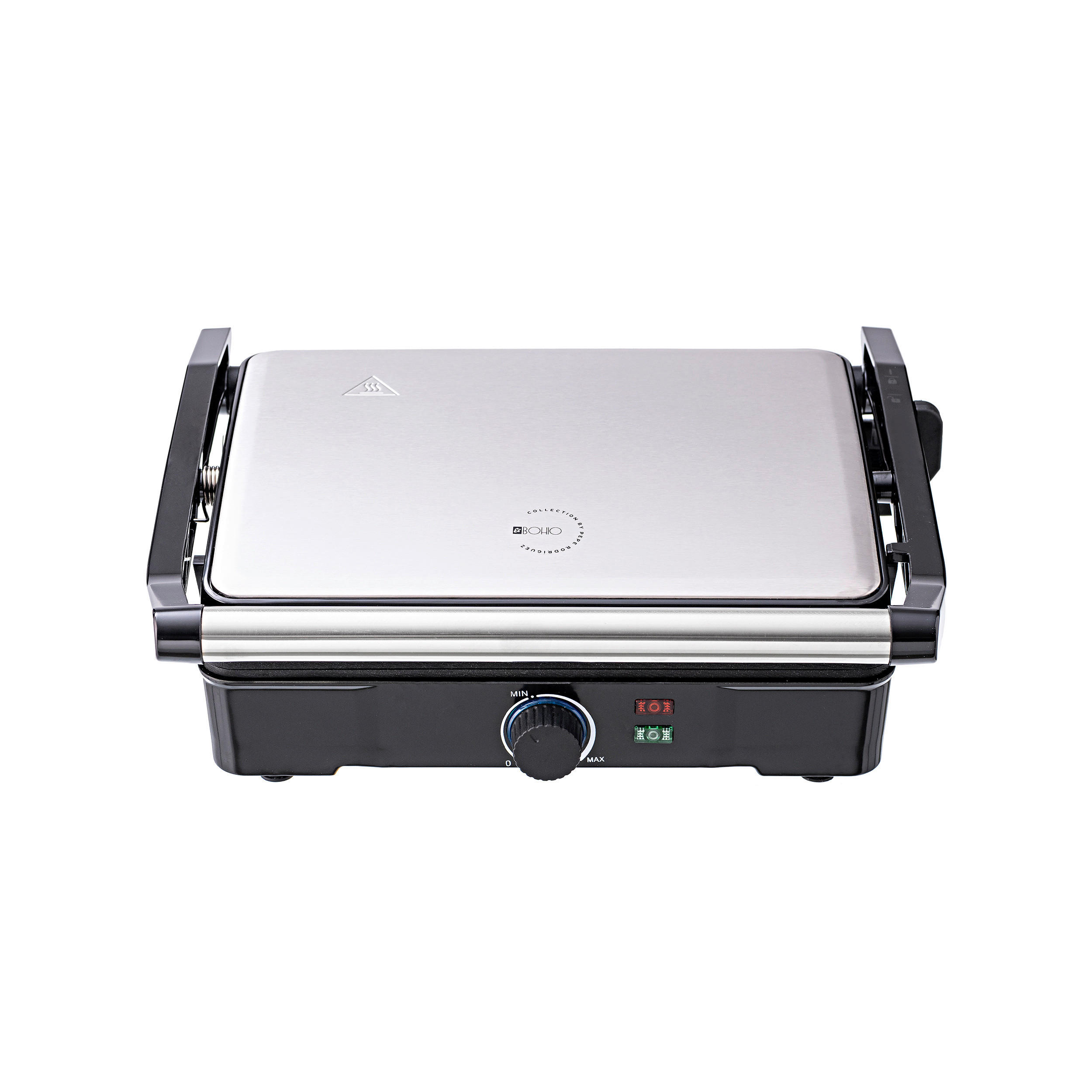BERGNER Kontaktgrill silber B/H/L: ca. 15x37x38 cm EL BOHIO - schwarz/silber (38,00/15,00/37,00cm) - BERGNER