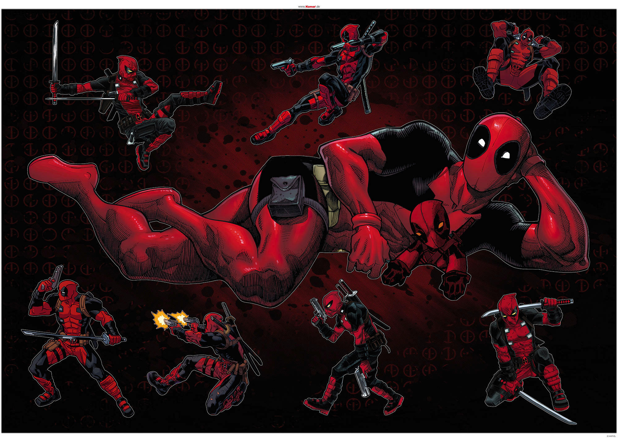 Komar Wandtattoo Deadpool Posing Disney Deadpool Posing B/L: ca. 100x70 cm