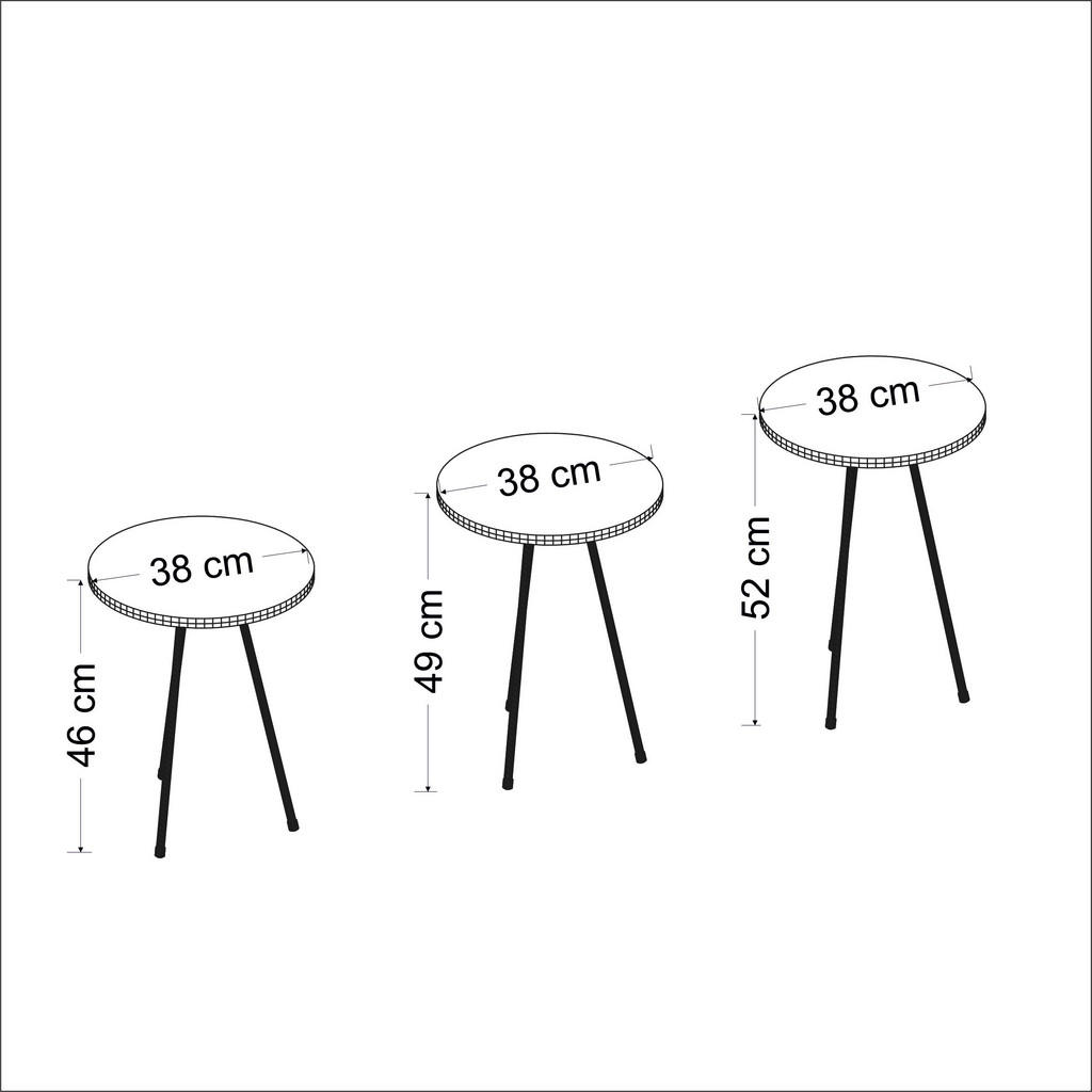 Thumbnail - Beistelltisch 3er-Set. 21796177 schwarz Marmoroptik B/H/T: ca. 38x53,5x38 cm