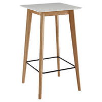 Bartisch weiß natur MDF B/H/T: ca. 60x110x60 cm Bartisch - weiß/natur (60,00/110,00/60,00cm) - Wohnling