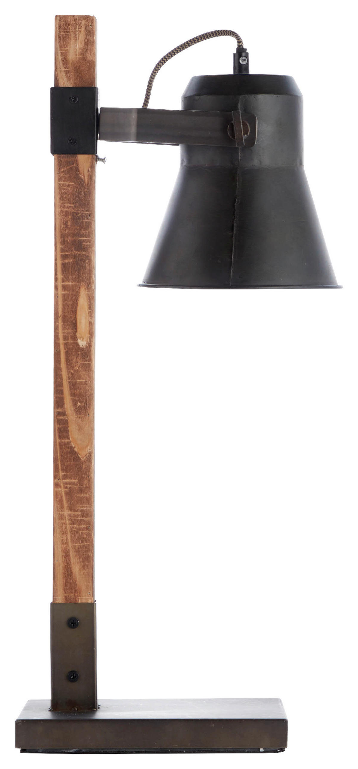 Brilliant Tischleuchte 82149/46 schwarz braun Metall Holz B/H/T: ca. 29x55x16 cm E27 1 Brennstellen Plow - braun/schwarz (29,00/55,00/16,00cm) - Brilliant