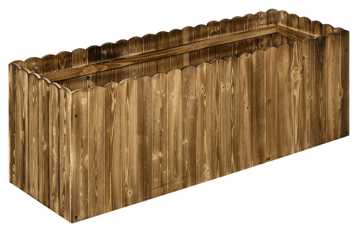 Outsunny Hochbeet mit Holzplatte natur Holz B/H/L: ca. 40x40x120 cm Hochbeet 845-108 - natur (120,00/40,00/40,00cm) - Outsunny