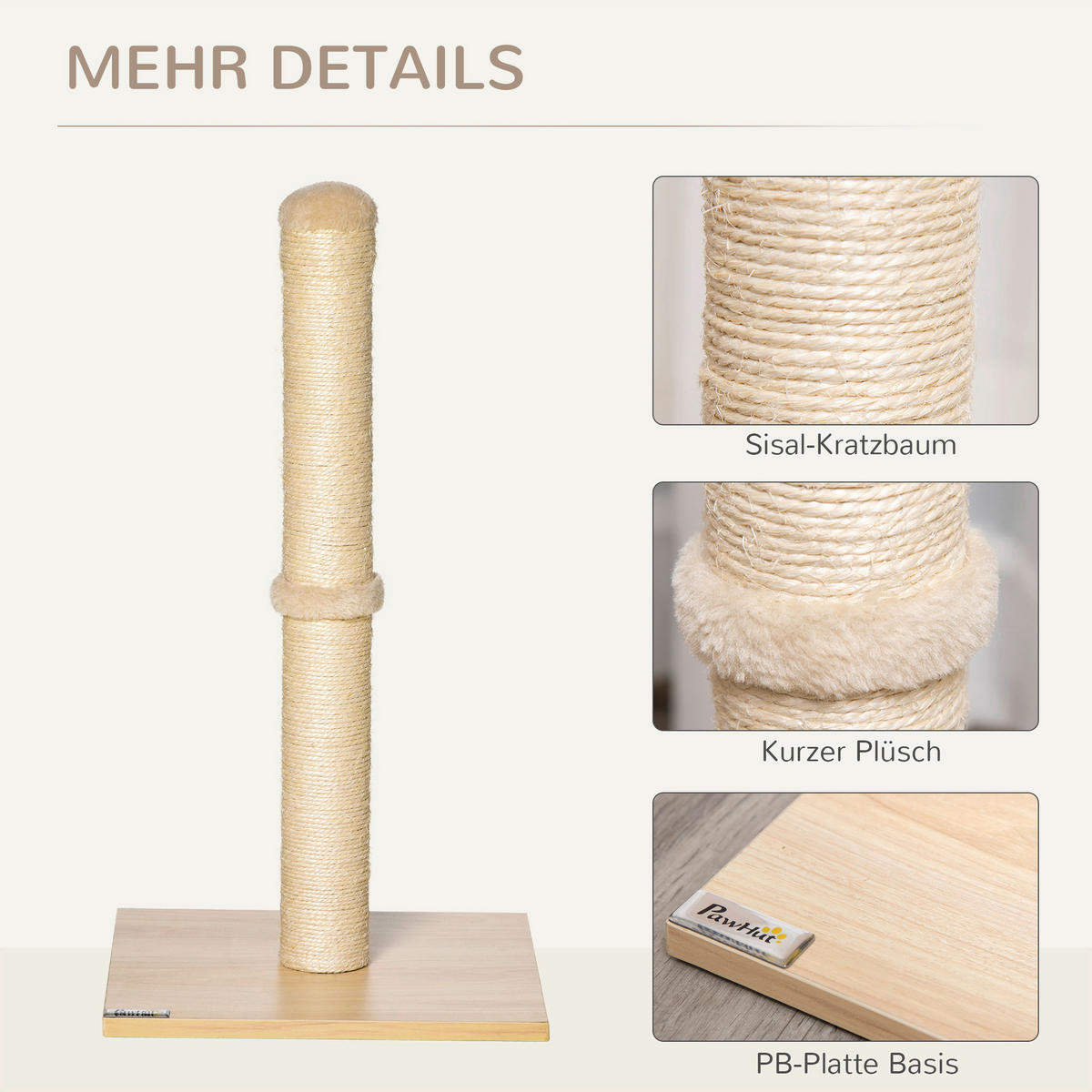 PawHut Kratzbaum Kratzbaum - (34,00/34,00/60,00cm) - PawHut