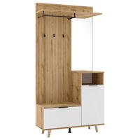 Garderobe NORDIC Eiche Evoke Oak Nachbildung weiß B/H/T: ca. 100x204x40 cm NORDIC - Eiche/weiß (100,00/204,00/40,00cm) - WIPMEB