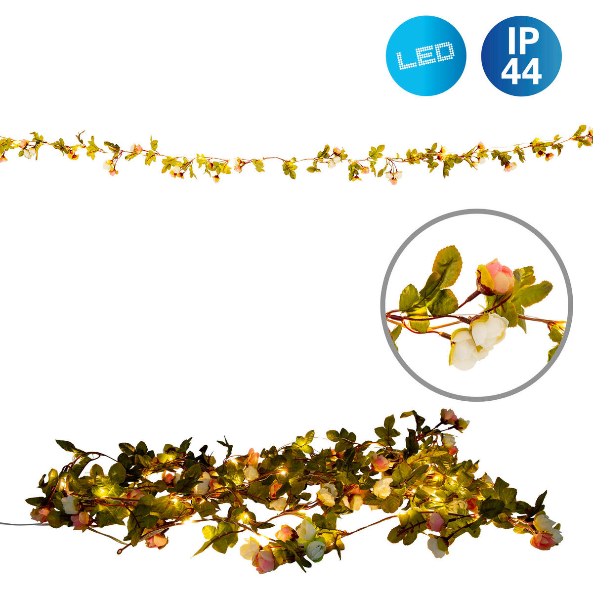 LED-Lichterkette 5268261 mehrfarbig Kunststoff L: ca. 420 cm LED Lichterkette RÖSSCHEN mit LED - mehrfarbig (420,00cm) - Näve Leuchten