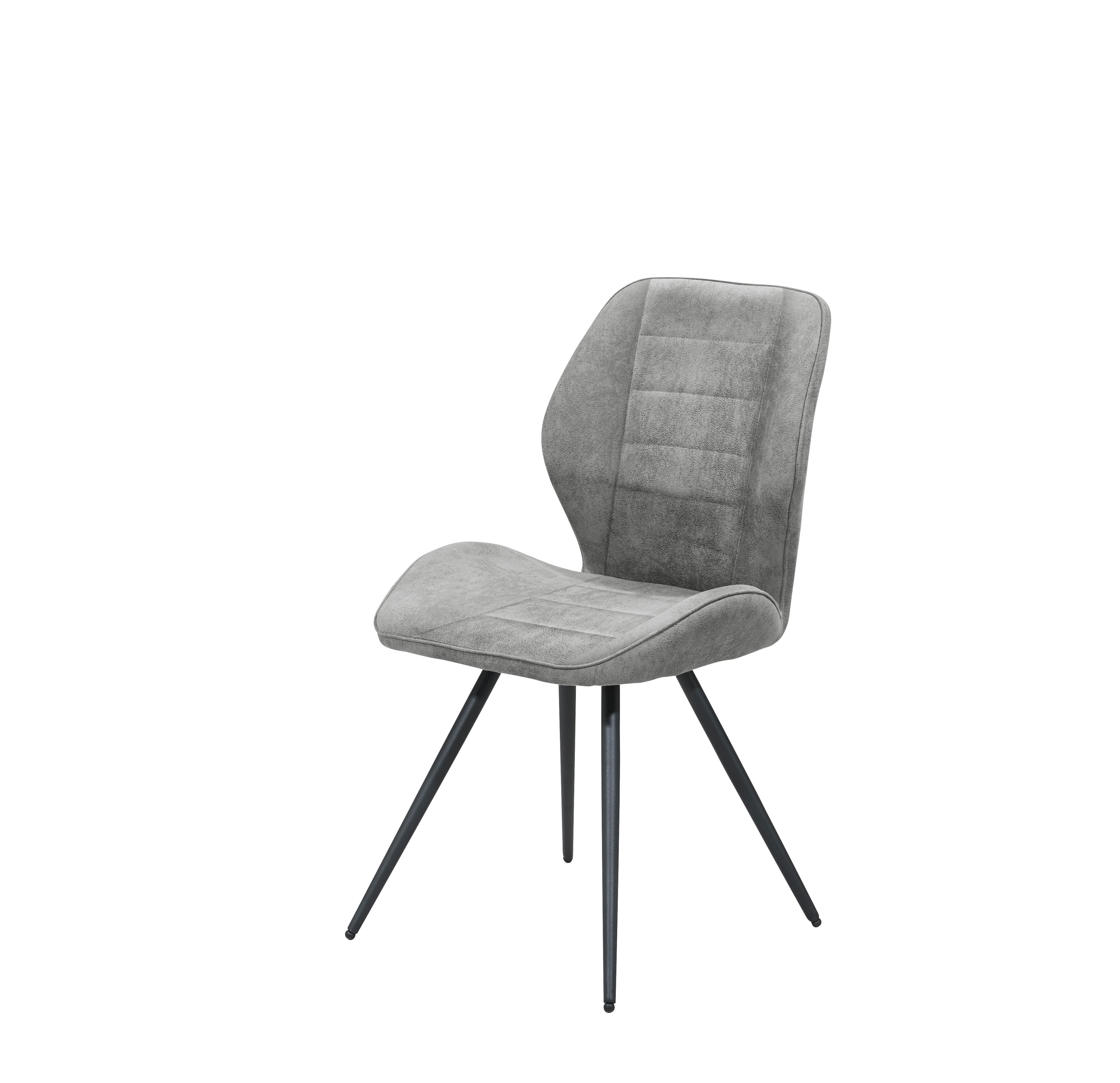 Stuhl New York grau Microfaser B/H/T: ca. 51x87x55 cm ▷ online 