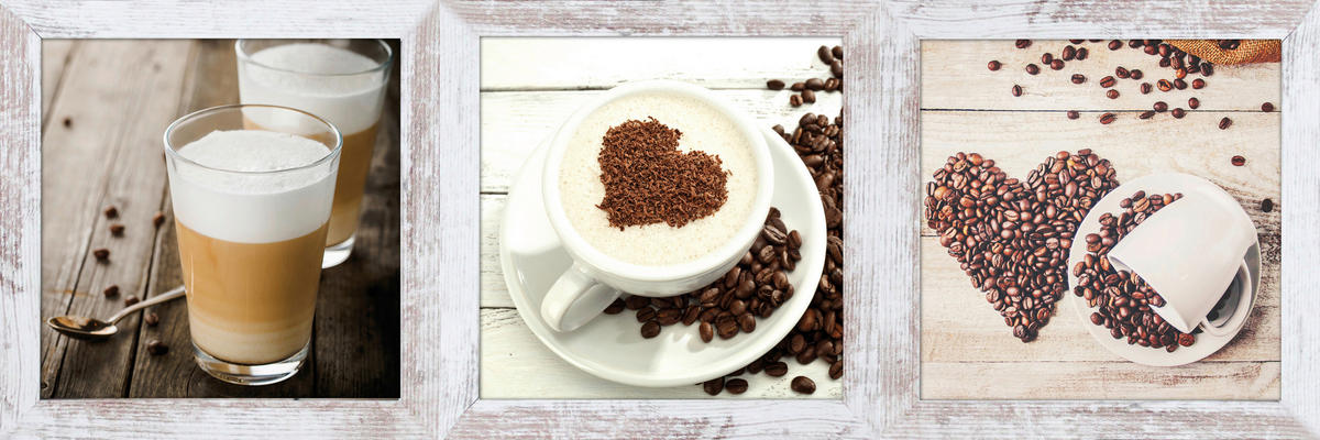 Bönninghoff Gerahmtes Bild Kaffee B/L: ca. 23x23 cm Bilderset_Cheb_3tlg. - (23,00/23,00cm) - Bönninghoff