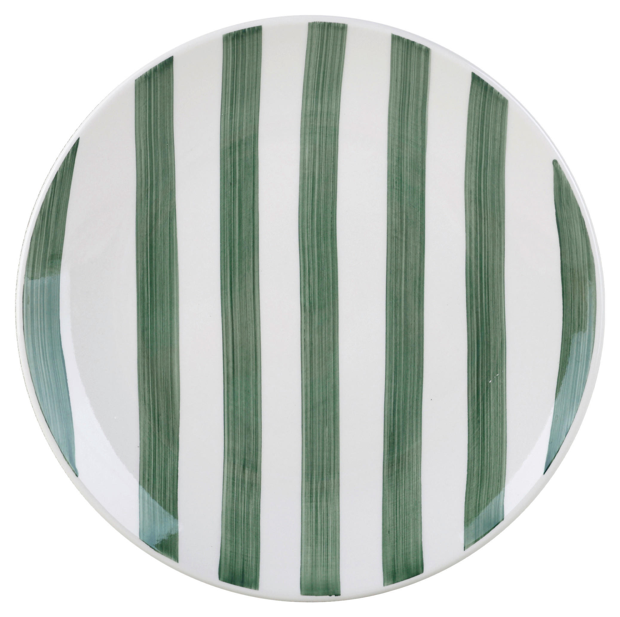 Teller grün Keramik H/D: ca. 2,8x27 cm Essteller_Stripes grün - weiß/grün (27,00/2,80cm)
