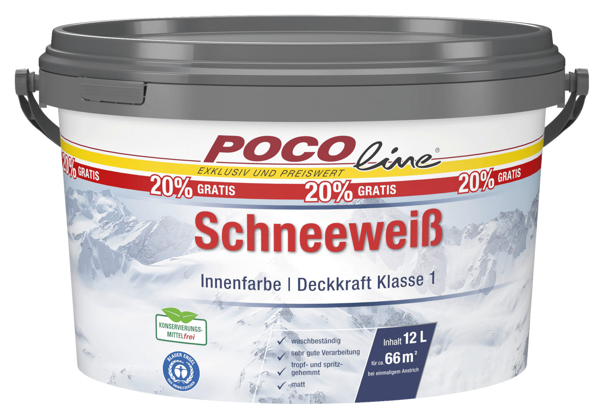 Raumfarbe Schneeweiß weiß ca. 12 l Schneeweiß - weiß (12,00l)