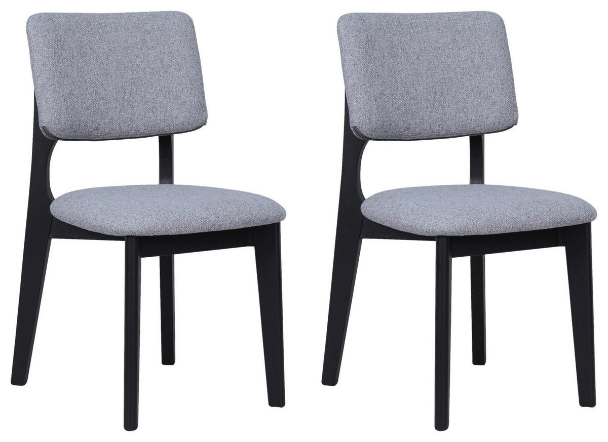 Stuhl ELSA schwarz grau Webstoff B/H/T: ca. 48x87x54 cm ELSA - schwarz/grau (48,00/87,00/54,00cm) - byLIVING