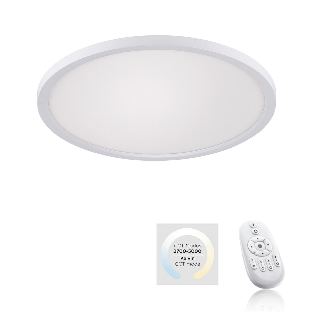 Just Light LED-Deckenpanel FLAT 15571-16 weiß Metall Kunststoff H/D: ca. 4,5x40 cm 1 Brennstellen FLAT - weiß (40,00/4,50cm) - Just Light