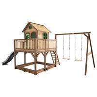 AXI Spielhaus Liam braun B/H/L: ca. 613x291x277 cm Liam - braun/grün (277,00/613,00/291,00cm) - AXI