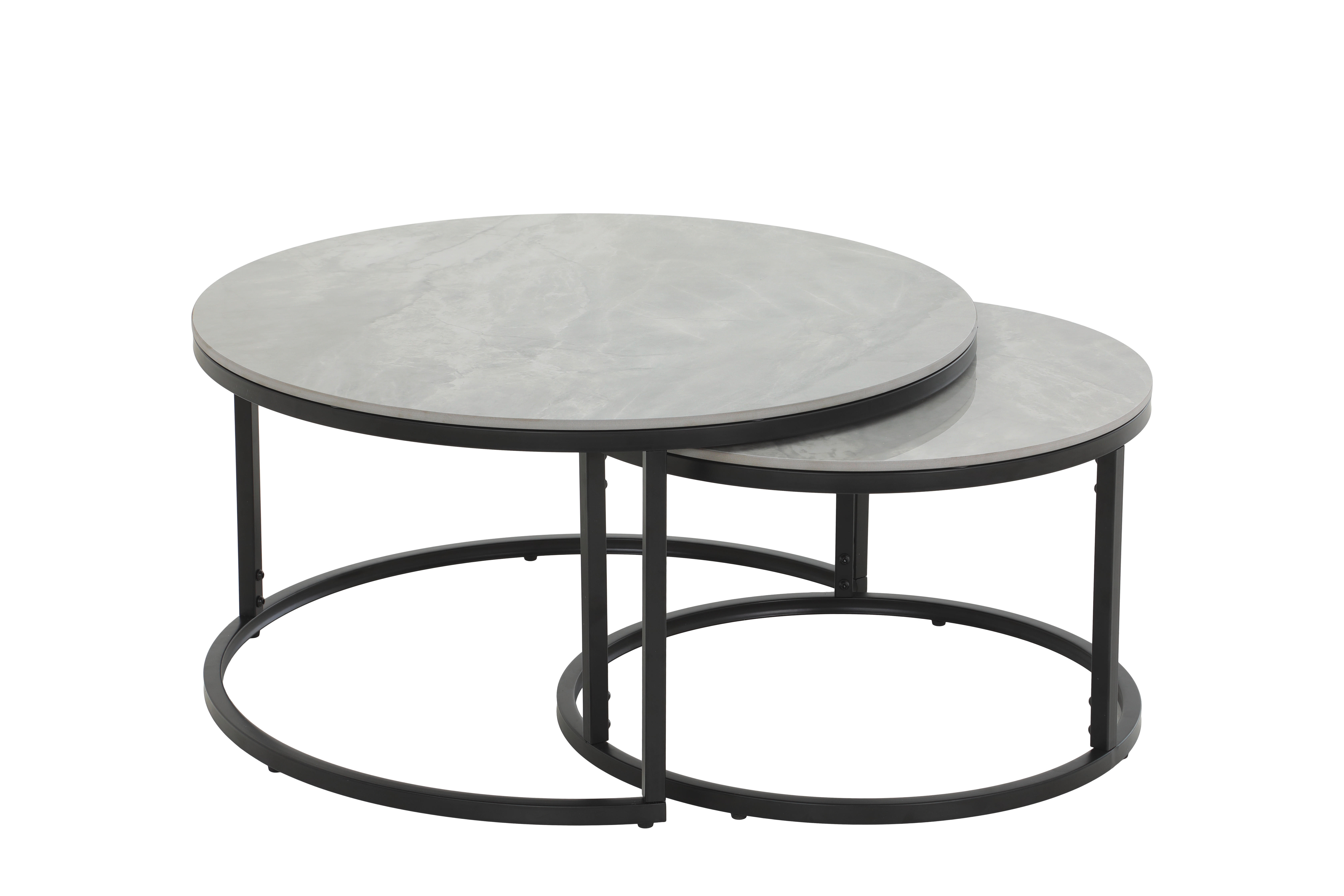 Couchtisch Luis grau Marmor Hochglanz Optik Luis - schwarz/grau