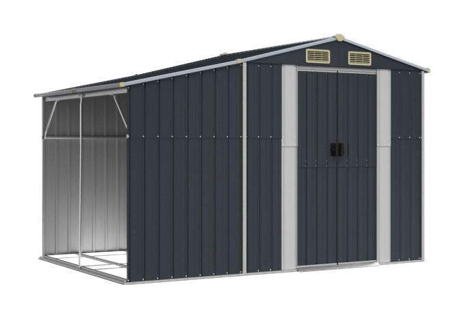 VidaXL Gartenhaus anthrazit B/H/T: ca. 277x179x192,5 cm Gartenhaus - anthrazit (277,00/179,00/192,50cm) - VidaXL