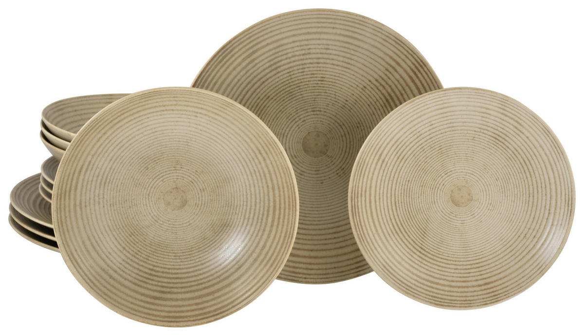 CreaTable Teller-Set Catania sand Steinzeug Catania - sand - CreaTable