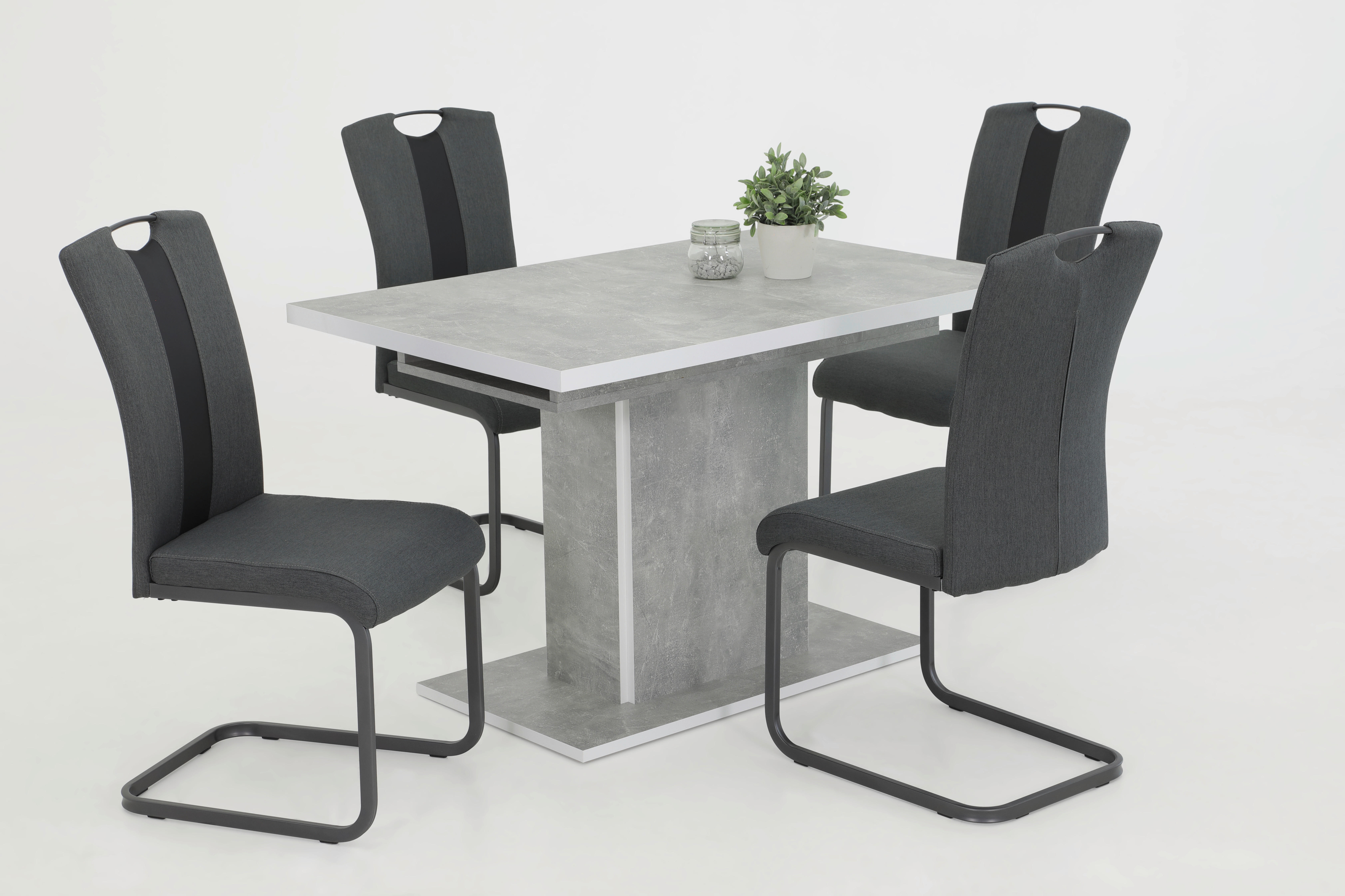 Essgruppe Donau I Beton Holzwerkstoff B/H/T: ca. 160x76x80 cm Donau I - Beton (160,00/76,00/80,00cm) - Hela